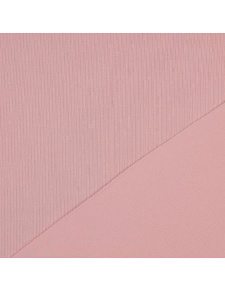 Tejido de punto jersey de algodón fino acanalado - Rosa