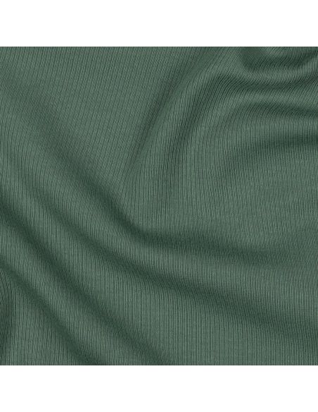 Tejido de punto fino de algodón acanalado - Verde