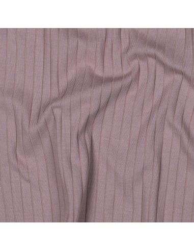 Tejido de punto de algodón ligero acanalado - Malva