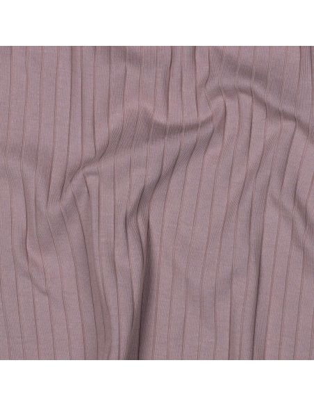 Tejido de punto de algodón ligero acanalado - Malva