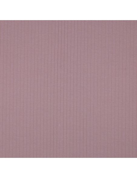 Tejido de punto de algodón ligero acanalado - Malva