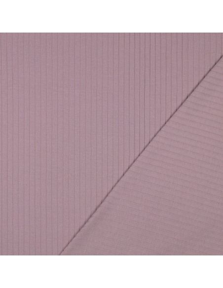 Tejido de punto de algodón ligero acanalado - Malva
