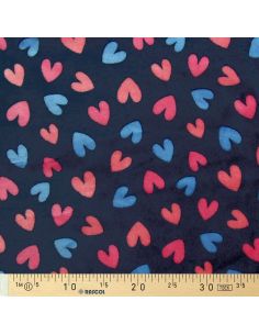 Tela de peluche - Corazones 2