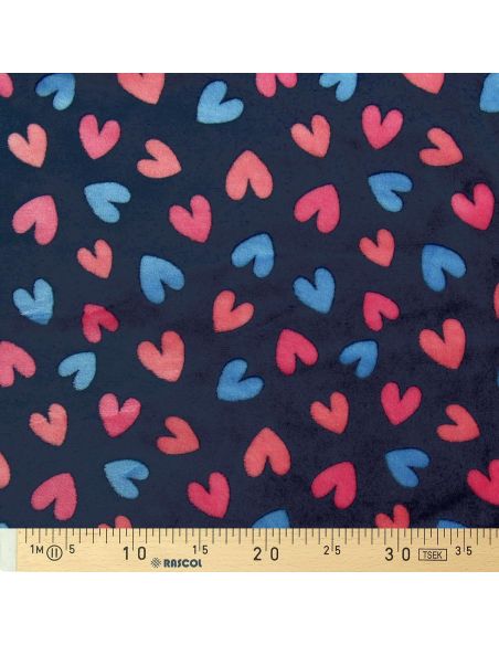 Tela de peluche - Corazones