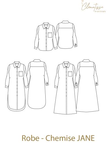 Patrón de vestido camisero Jane - Clématisse Pattern