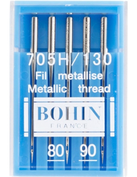 Agujas máquina hilo metalizado Bohin