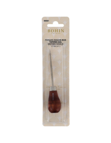 Punzón mango forma de pera en madera Bohin
