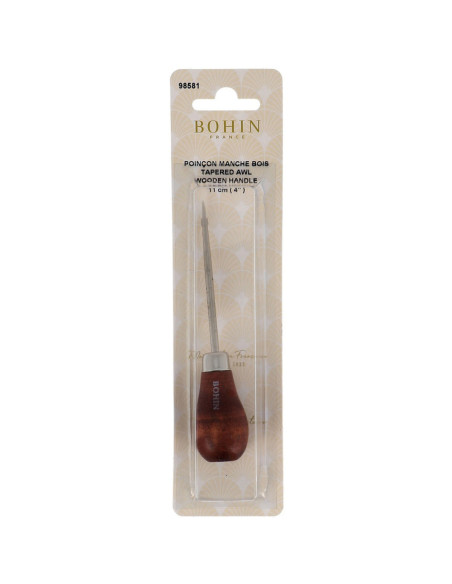 Punzón mango forma de pera en madera Bohin