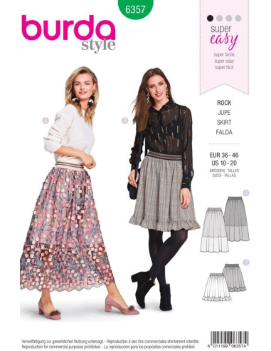 Patrón de falda - Burda 6357