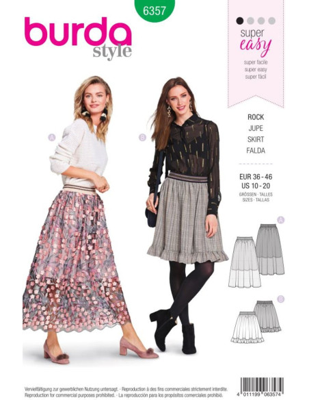 Patrón de falda - Burda 6357