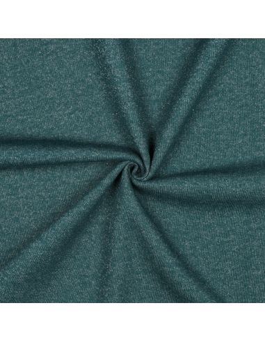 Tela de sudadera con brillo - Azul petróleo