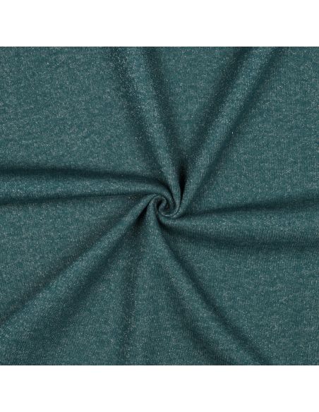 Tela de sudadera con brillo - Azul petróleo