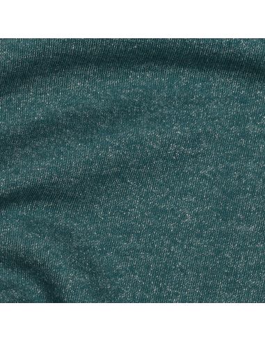 Tela de sudadera con brillo - Azul petróleo