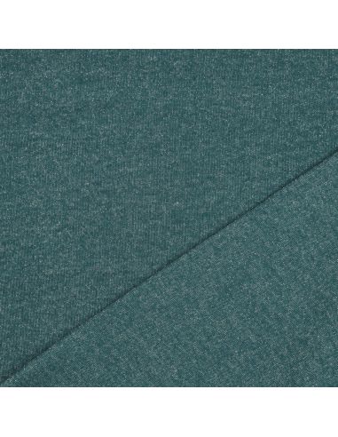 Tela de sudadera con brillo - Azul petróleo