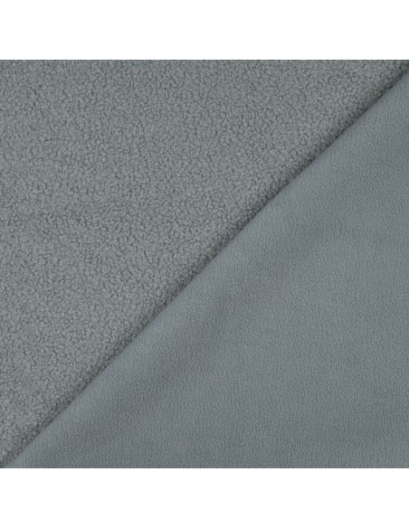 Tejido polar Teddy de doble cara - Gris azul