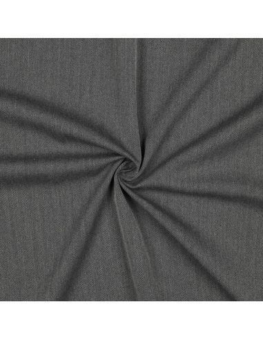 Tejido de espiga elástico fino - Gris