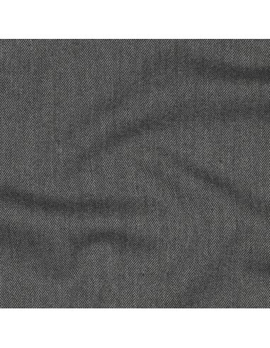 Tejido de espiga elástico fino - Gris
