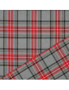 Tejidos de tartán escocés - Rojo y gris