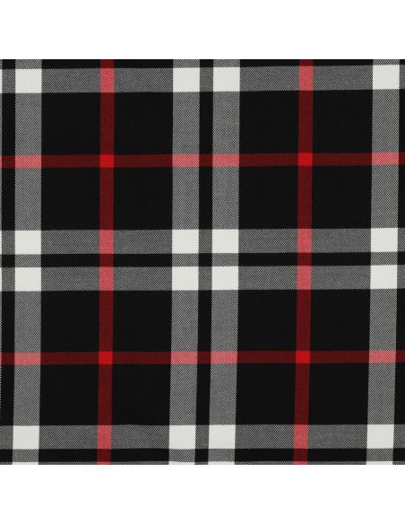 Tejidos de tartán escocés - Negro, blanco y rojo