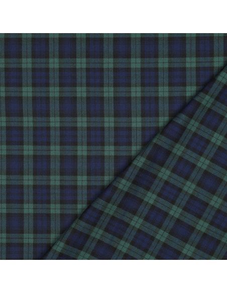 Tejidos de tartán escocés - Negro, azul y verde