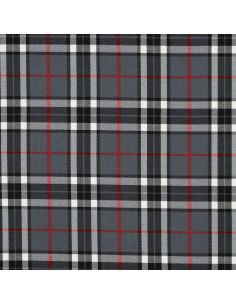 Tejidos escoceses de tartán - Negro, gris y rojo 2