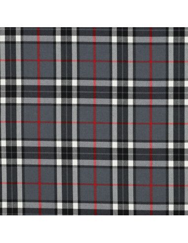Tejidos escoceses de tartán - Negro, gris y rojo