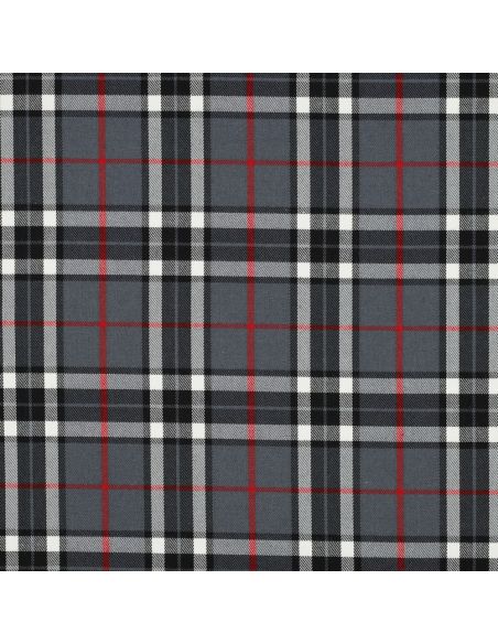 Tejidos escoceses de tartán - Negro, gris y rojo