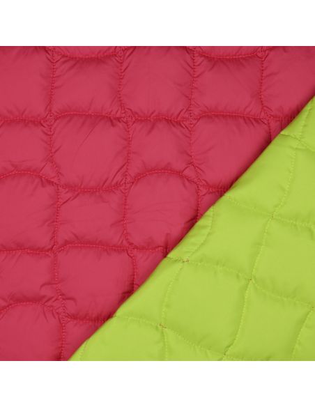 Tejido acolchado de doble cara pop - Rosa y amarillo