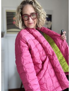 Tejido acolchado de doble cara pop - Rosa y amarillo 2