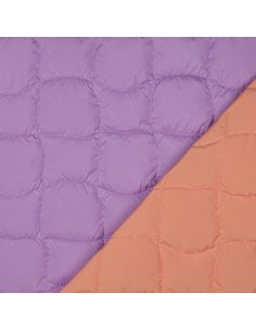 Tejido acolchado de doble cara pop - Lila y albaricoque