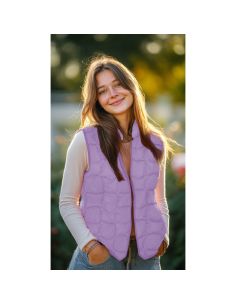 Tejido acolchado de doble cara pop - Lila y albaricoque 2