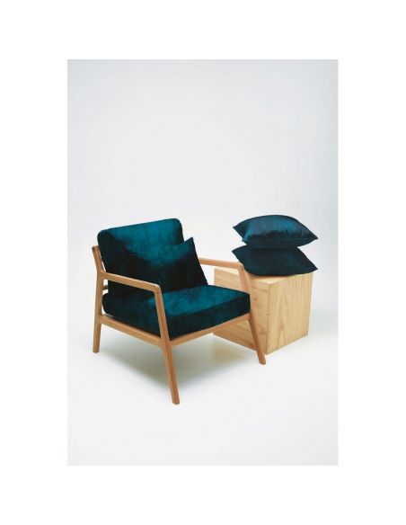 Tejido de terciopelo de lujo para muebles - Azul petróleo