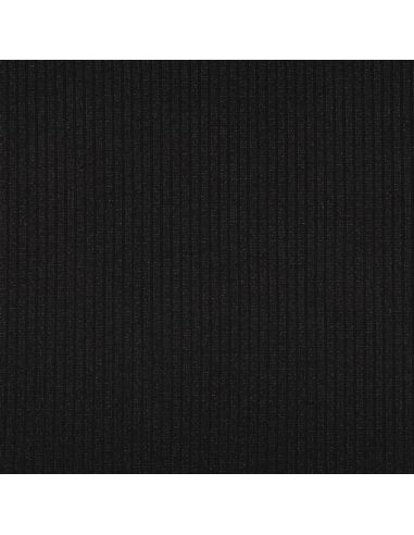 Tejido de punto acanalado lurex - Negro plateado