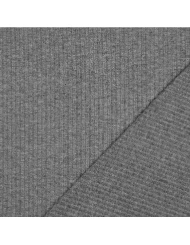 Tejido de punto acanalado lurex - Gris plateado