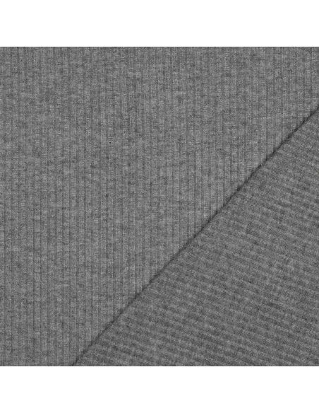 Tejido de punto acanalado lurex - Gris plateado