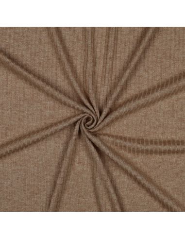 Tejido de punto acanalado lurex - Beige dorado