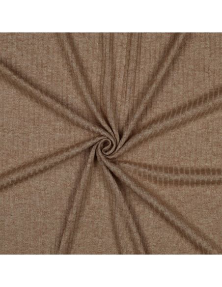 Tejido de punto acanalado lurex - Beige dorado