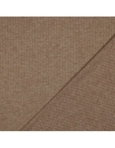 Tejido de punto acanalado lurex - Beige dorado