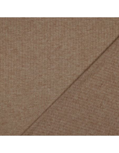 Tejido de punto acanalado lurex - Beige dorado