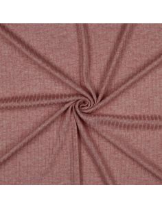 Tejido de punto acanalado lurex - Rosa dorado