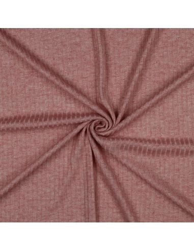 Tejido de punto acanalado lurex - Rosa dorado