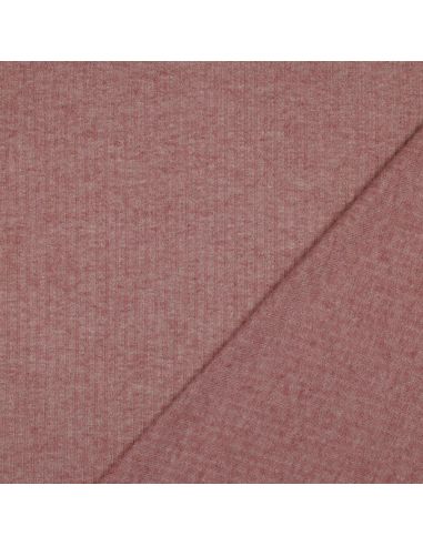 Tejido de punto acanalado lurex - Rosa dorado