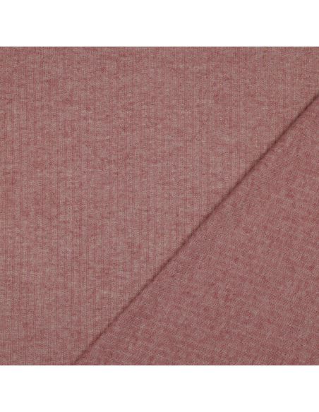Tejido de punto acanalado lurex - Rosa dorado