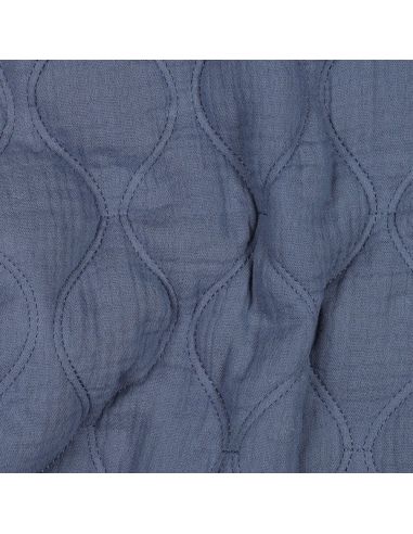 Tejido acolchado de doble gasa - Azul vaquero