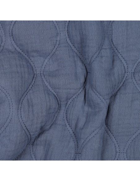 Tejido acolchado de doble gasa - Azul vaquero