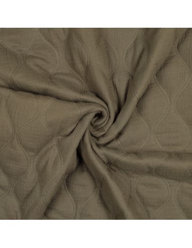 Tejido acolchado de doble gasa - Caqui