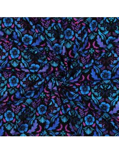 Tejido de punto estampado Clara - Fondo negro