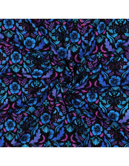 Tejido de punto estampado Clara - Fondo negro