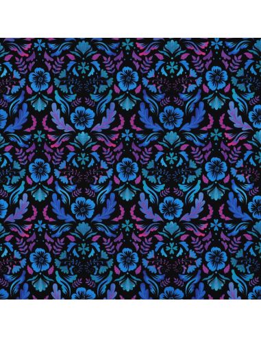 Tejido de punto estampado Clara - Fondo negro