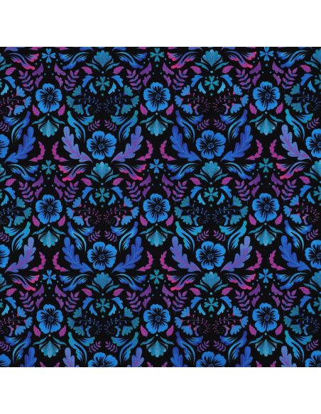 Tejido de punto estampado Clara - Fondo negro